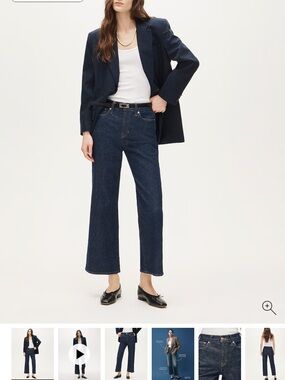 J. Crew Dark Navy Wide-Leg Jeans